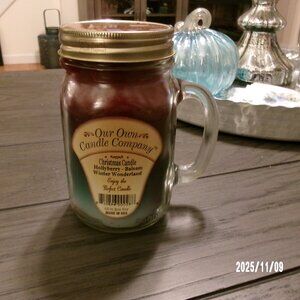 Our Own Candle Company 13 oz Mason Jar Candle CHRISTMAS CANDLE TRI COLOR NEW